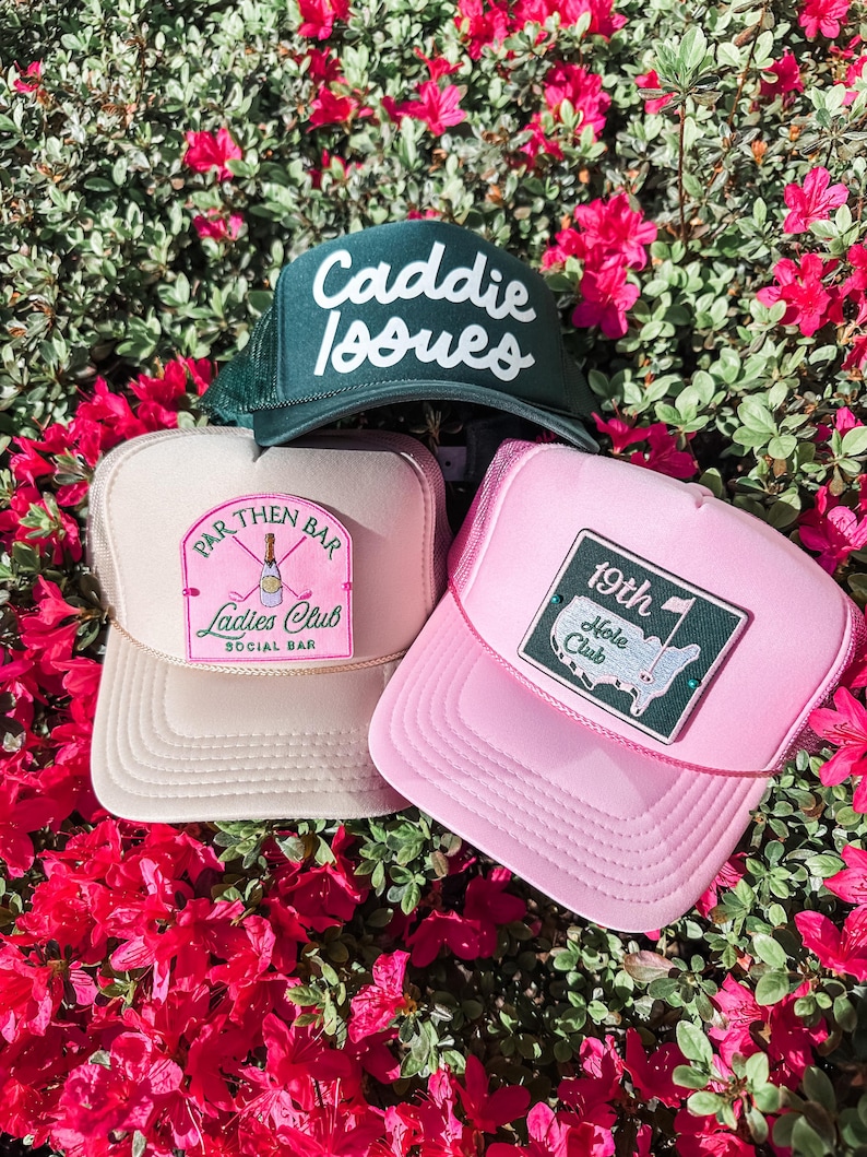 LADIES Golf Trucker Patch Hat • Masters Hat • Golf Patch Hat • Ladies Who Golf • Women’s Golf Hat • Caddie Issues • 19th Hole • Par then Bar image 1