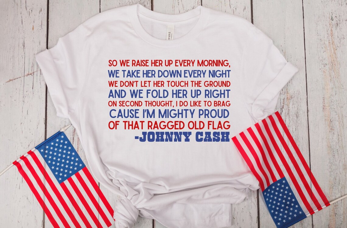 Ragged Old Flag Johnny Cash Tshirt Design PNG PDF SVG Digital Download ...