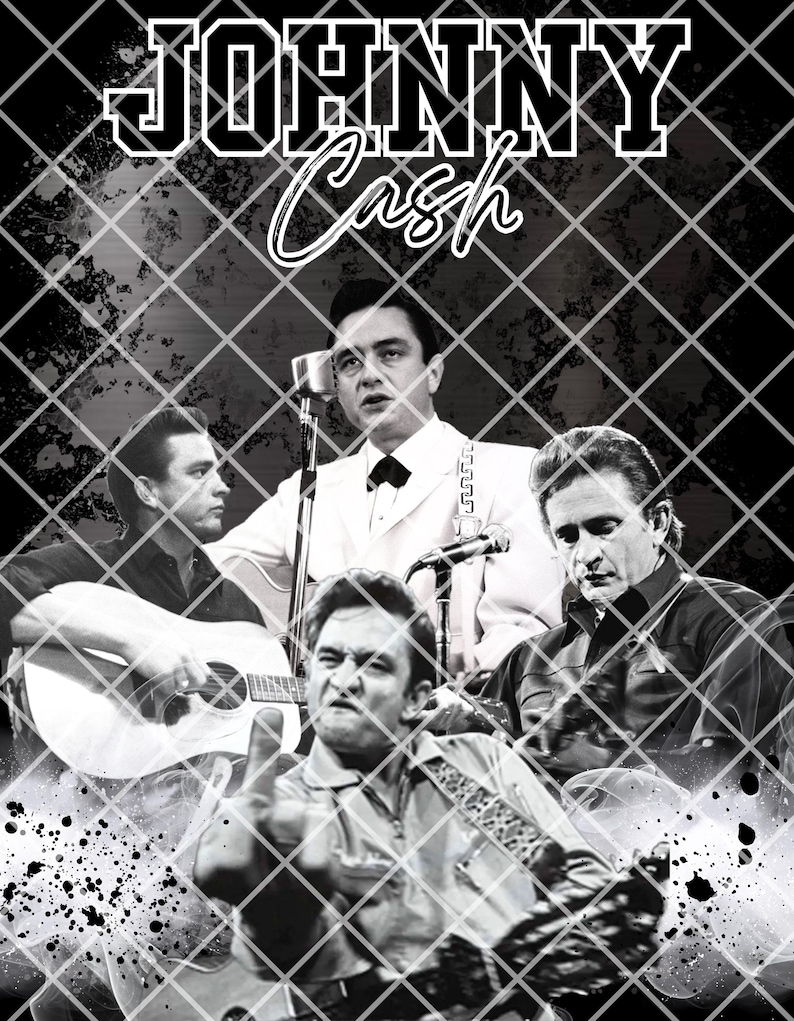 Johnny Cash 90s Tshirt Design PNG PDF Digital Download - Etsy Australia