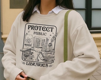 Protect Public Libraries | Bibliophile Gift | Bookish Apparel | Library Support Merch | Reader Gift | Unisex Book Lover Apparel | Book Gift.