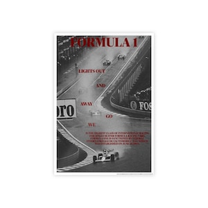 Vintage Formula 1 Racing Poster: Motorsport Wall Art, Car Enthusiast Decor