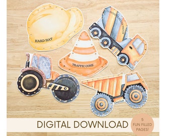 Construction Lacing Cards, Homeschool Printables, Preschool Curriculum, Toddler Activities, Learning, Kindergarten, Montessori Materials