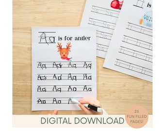 Christmas Alphabet Tracing, Homeschool Printables, Preschool Curriculum, Toddler Activities, Educational, Kindergarten, Learning Binder