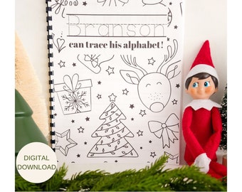 Christmas Alphabet Tracing, Homeschool Printables, Preschool Curriculum, Toddler Activities, Educational, Kindergarten, Learning Binder,