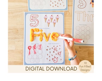Number Activity Mats, Homeschool Printable, Preschool Curriculum, Toddler Activities, Learning, Kindergarten, Montessori Material, Playdough