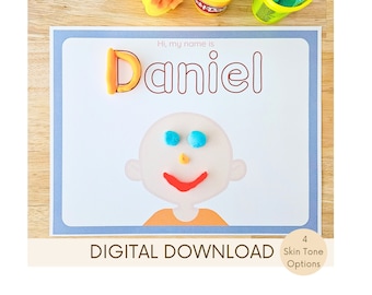 Self-Portrait Playdough Mat, Homeschool Printables, Preschool Curriculum, Toddler Activities, Learning, Kindergarten, Montessori Material