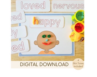 Emotions Playdough Mat, Homeschool Printables, Preschool Curriculum, Toddler Activities, Learning, Kindergarten, Montessori Material