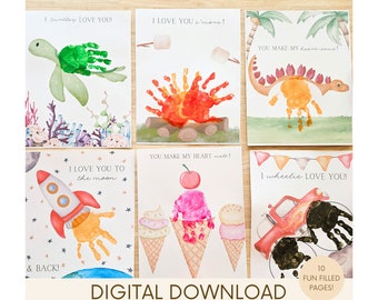 Handprint Craft Printable, Valentines Day Gift, Preschool, Toddler Activity, Learning, Kindergarten, Montessori Materials, Keepsake