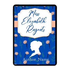 Regency Historische Romanze Fiction Frau Silhouette Floral Blau Ebook Cover Vorgefertigte Anpassbare