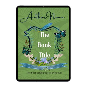 Romantic premade ebook cover customizable Green Floral Shield Fiction Romance Literary Young Adult Romance Historical Romance