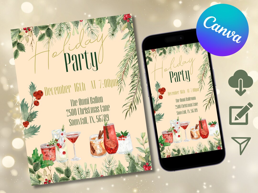 Holiday Party Invitation Etsy