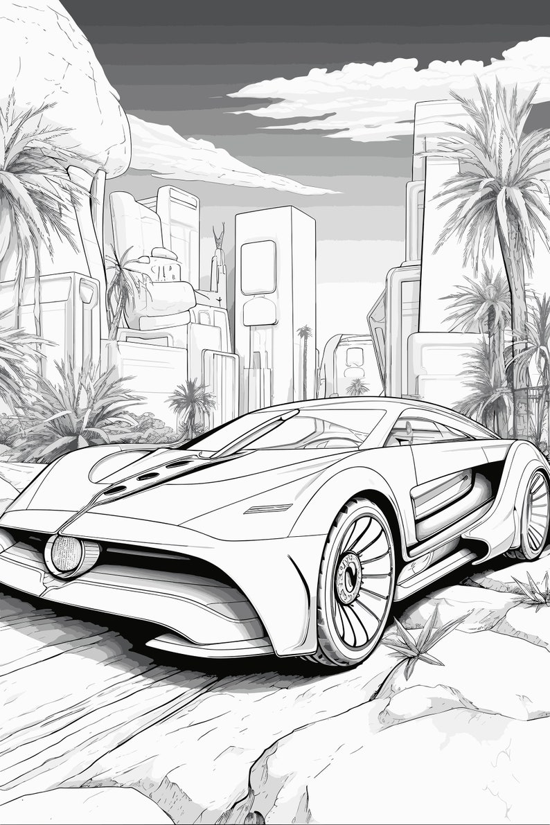 Car Coloring Pages for Kids, Coloring Book for Children, Vehicle
