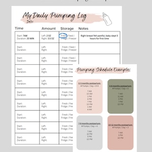 Breastfeeding and Pumping Log WITH Example Schedules & BONUS zdjęcie 5