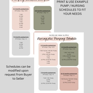 Breastfeeding and Pumping Log WITH Example Schedules & BONUS zdjęcie 3