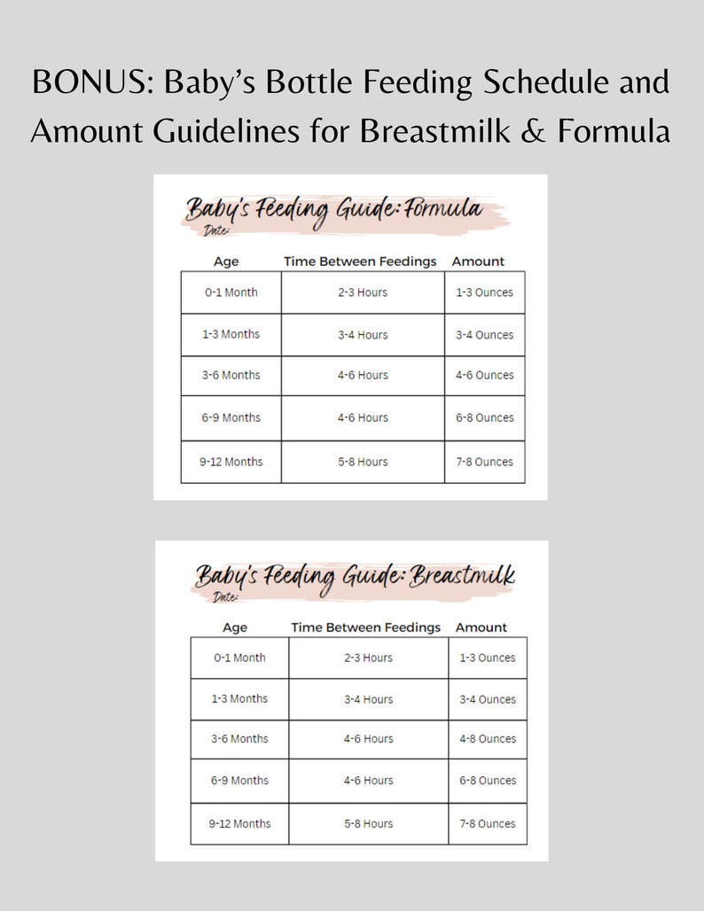 Breastfeeding and Pumping Log WITH Example Schedules & BONUS zdjęcie 6