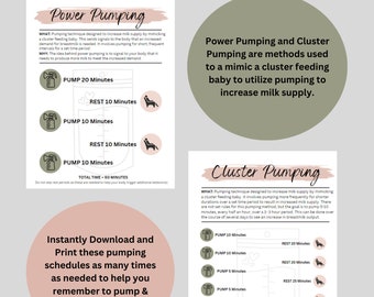 Power Pumping Template, Cluster Pumping Template, Pumping Milk, Exclusive Pumping, Increase Milk Supply, New Mom