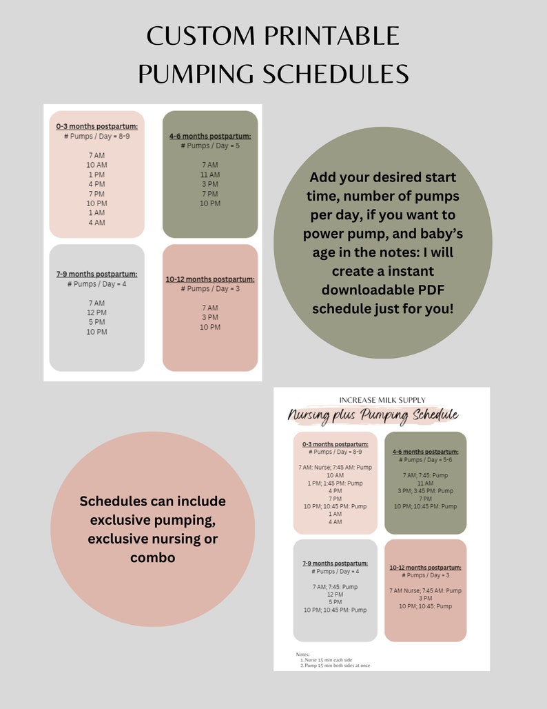 Exclusive Pumping Schedules: Custom for YOU image 1