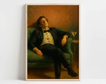 Vintage Gentleman Print: Man in Tuxedo with Martini (Digital Download)