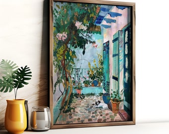 Henri Matisse ""Terrasse, St. Tropez"" Kunstdruck - Tropisches französisches Dekor, druckbare Wandkunst der Galerie, schickes Einweihungsgeschenk."