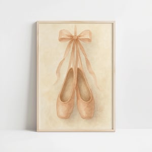 Watercolor Ballet Shoes Print: Coquette Nursery Art (Digital Download