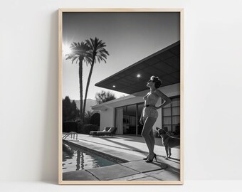 Mid-Century Modern Palm Springs Druck: Poolside Glamour (Digitaler Download
