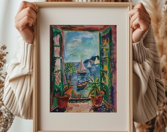 Henri Matisse Poster mit offenem Fensterbild: Fauvismus - Abstrakte Kunst (Digitaler Download)