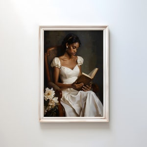 Victorian Woman Reading Painting: Elegant Old World Art (Digital Download)