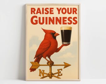 ギネス・トゥーカンのヴィンテージ広告プリント：レトロなバー装飾（デジタルダウンロード）