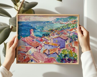 Von Henri Matisse inspirierter Druck Lebendige Ansicht von Collioure Poster Modernes eklektisches Wandkunst Einzigartiges Housewarming Geschenk