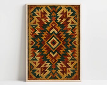 Südwestern Azteken Print: Geometrische Tribal Wandkunst (Digitaler Download)
