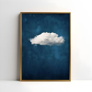 Indigo Wolke Print: Abstrakter Himmel Wandbild (Digitaler Download)