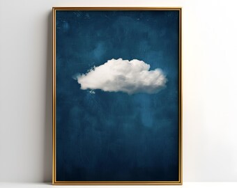 Indigo Wolke Print: Abstrakter Himmel Wandbild (Digitaler Download)