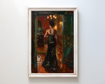 Viktorianische Innenräume Ölgemälde: Stimmungsvolle antike Kunst (Digitaler Download)