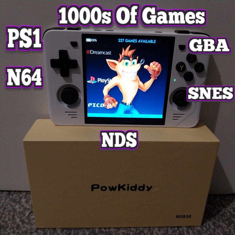 Powkiddy RGB30 Retro Handheld Video Game Console Preloaded 1000s of