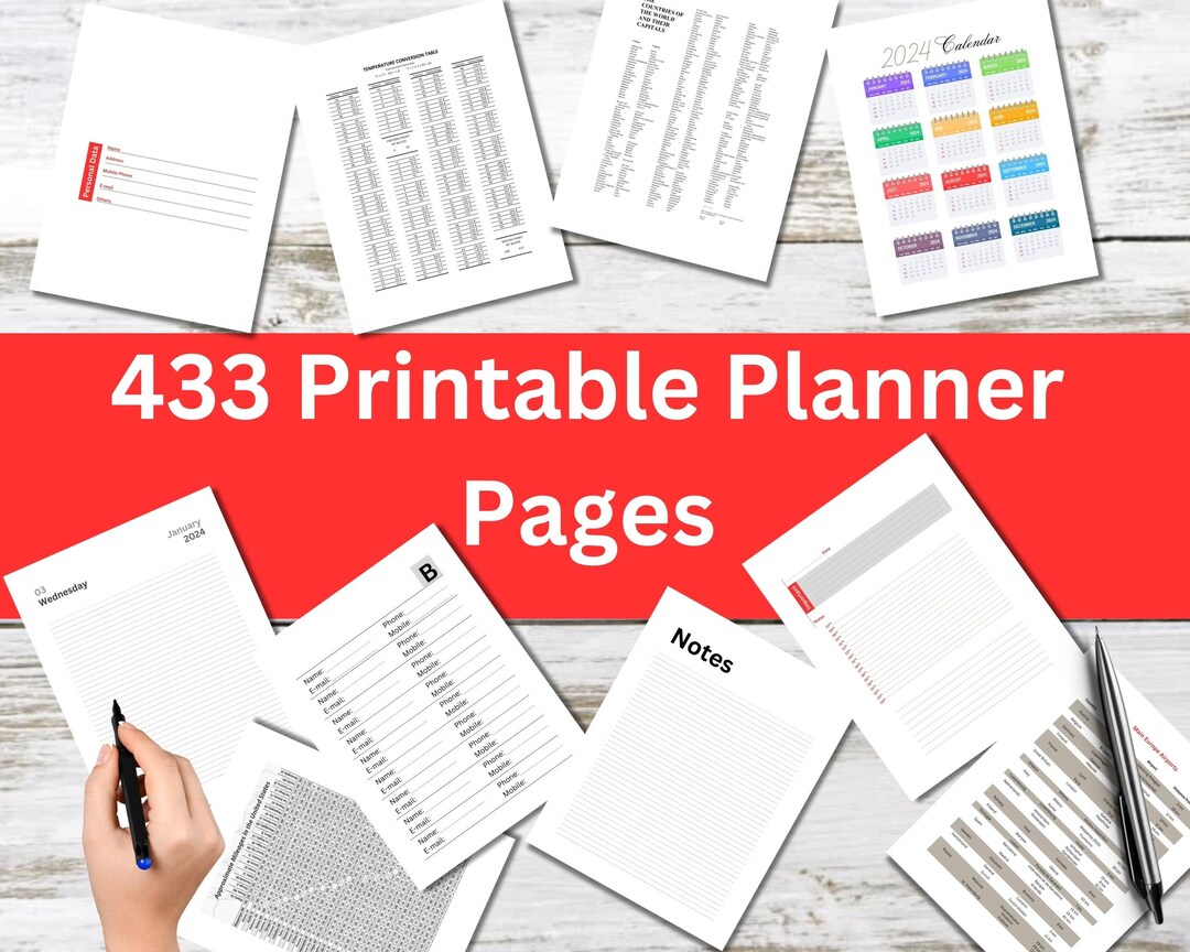 2024 Daily Agenda to Print One Day per Page Phone Agenda403 Planner