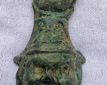Ancient Roman bronze Satyr face