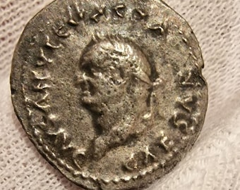 Ancient Silver Denarius of Vespasian,  Vespasianus