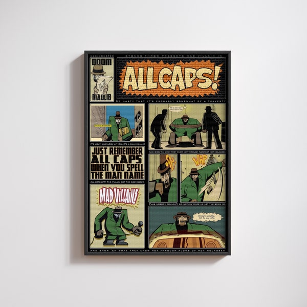 MF Doom All Caps Poster | Dooms- Day Hip-Hop | Rap Hip-Hop Poster Framed A4 A3 A2 | Wall Art