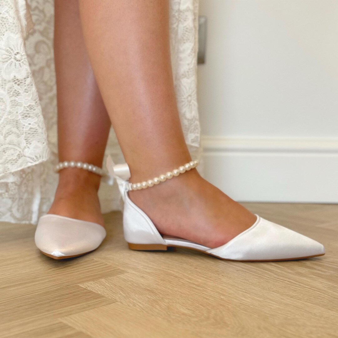 Bridal Flat Wedding Shoes, Flat Bride Shoes, Wedding Shoes, Bridal ...