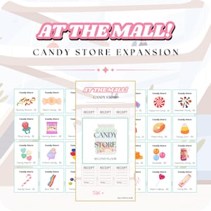 Uitbreiding snoepwinkel | Verdieping 2 | At The Mall - Box Savings Challenge Game | Afdrukbare A6-pdf