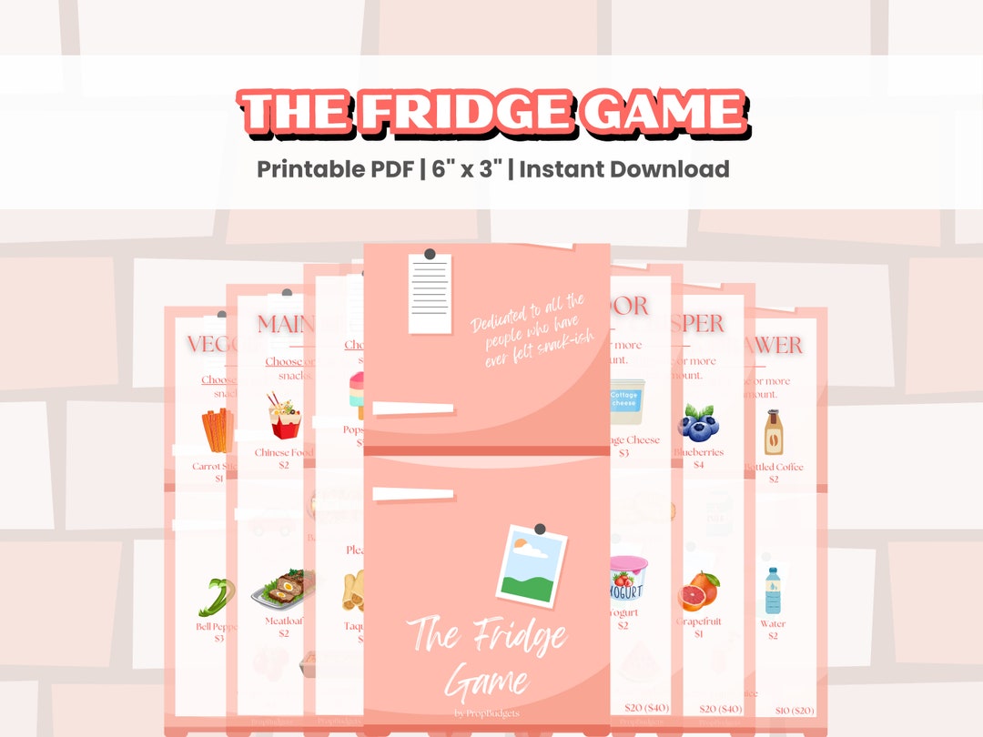 The Fridge Game Savings Challenge Game Low Budget Friendly A6 Printable ...