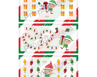 Christmas Elf - Set of 3 - Mini Savings Challenges - A6 DIGITAL DOWNLOAD - Printable