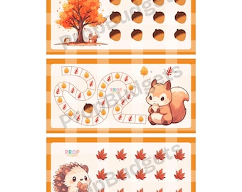 Fall Woodland Creatures - Set of 3 - Mini Savings Challenges - A6 DIGITAL DOWNLOAD - Printable