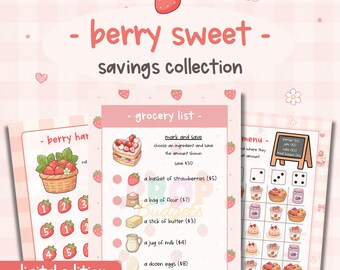 Berry Sweet Savings Collection: Savings Challenge Games for Cash Budgeting | Printable Digital Download