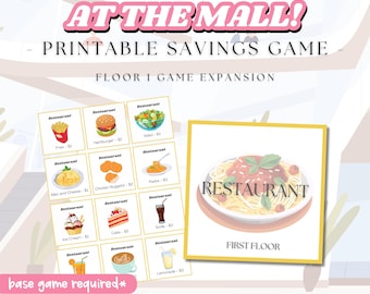 At The Mall Savings Game Expansion (Floor 1 - Restaurant) - Printable Box Challenge