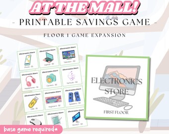 At The Mall Savings Game Expansion (Floor 1 - Electronics Store) - Printable Box Challenge