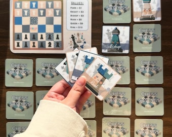 DIGITAL Chess Savings Box Game - A5 Size Savings Challenge Printable, Low-income Friendly, Reusable