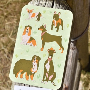 Cowboy Dogs Sticker Sheet // Dog Sticker Sheet