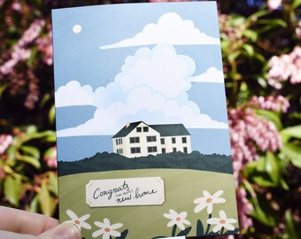 Housewarming Card // House on a Hill Greeting Card