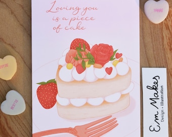 Loving you is a Piece of Cake Card // Valentine's Day Card